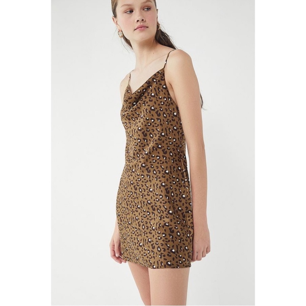 Urban Outfitters Cheetah Print Cowl Neck Dress